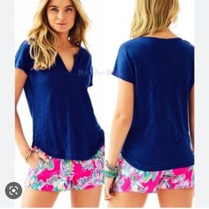 lilly pulitzer duval linen top
